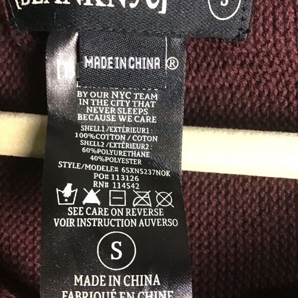 Blank NYC Women’s Size S Maroon Faux Leather Panel Drape Cardigan Sweater - Picture 3 of 14